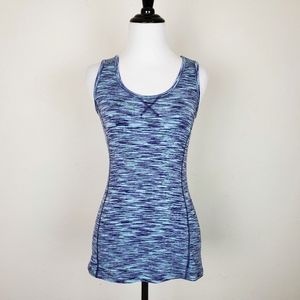 Lucy Tech Tank Top Athleisure Space Dye Blue Sporty Athletic Yoga Workout